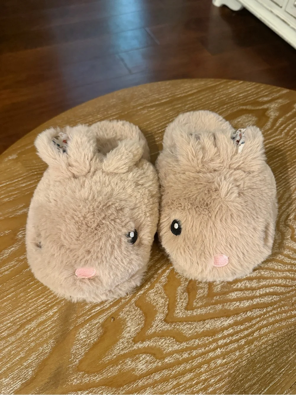 wonder nation Beige Plush Bunny Kids Slippers